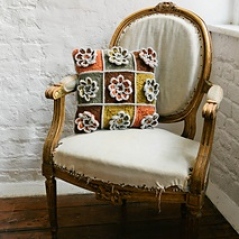 Tweed Flower Cushion